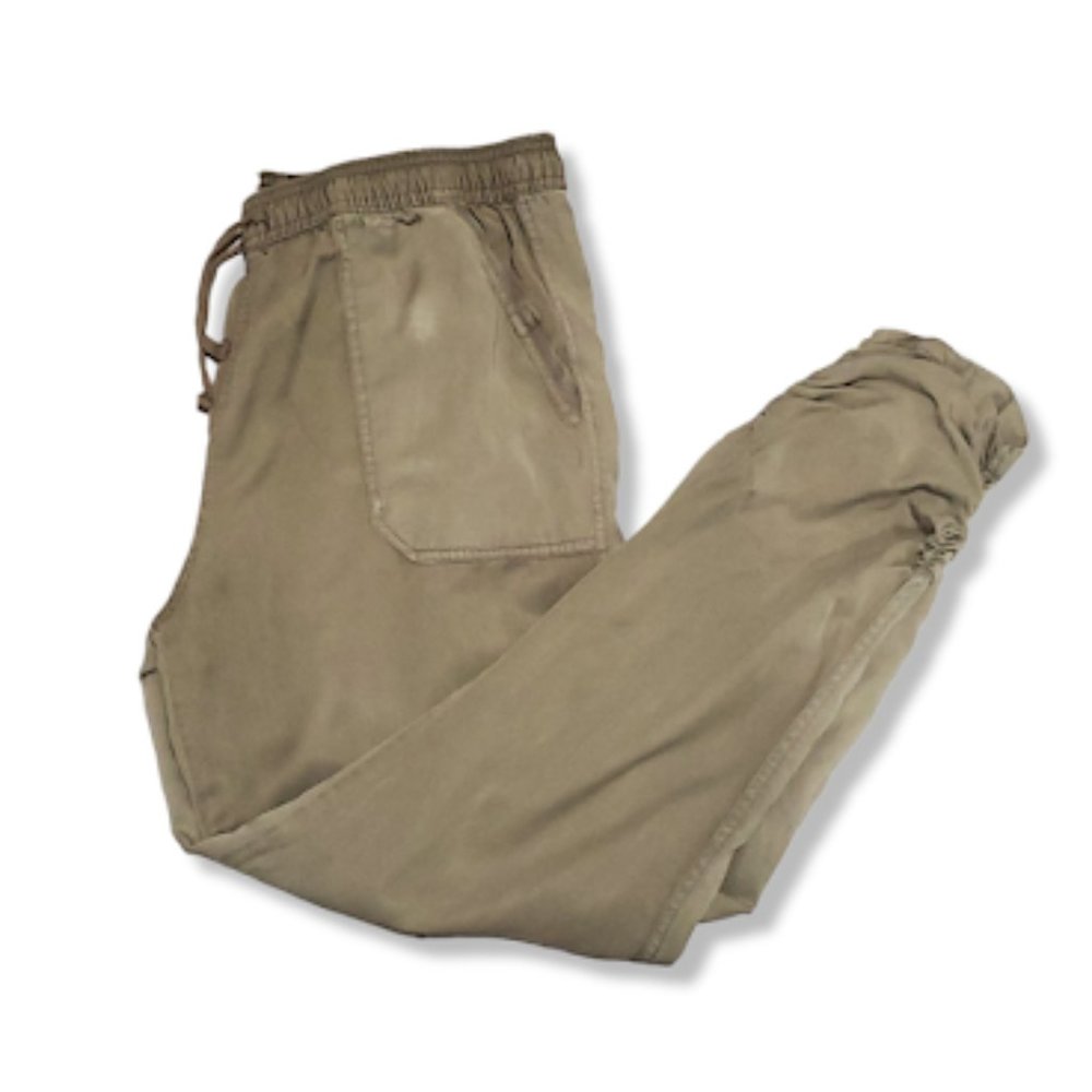 Thread & Supply Slate Green Elastic Waist pants with Scrunch Leg Hem- XL